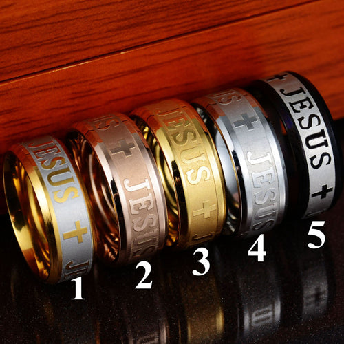 Jesus Cross Ring for Men Women Prayer